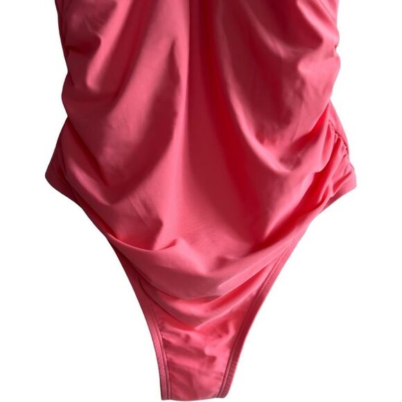 NWT Kona Sol Women's 14W V-Neck Over The Shoulder High Leg One Piece Swimsuit - Picture 4 of 7